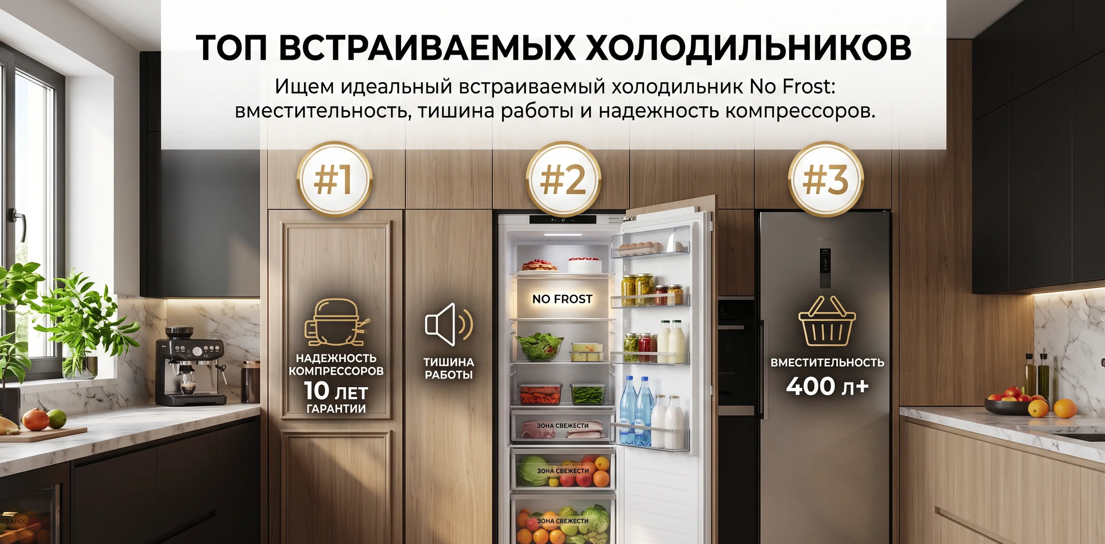 Топ встраиваемых холодильников